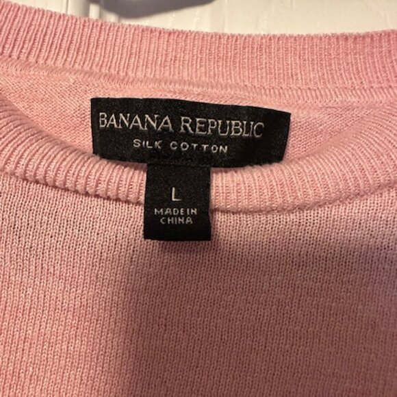 Banana Republic Pink Silk Cotton Crew Neck Sweater - Picture 3 of 5